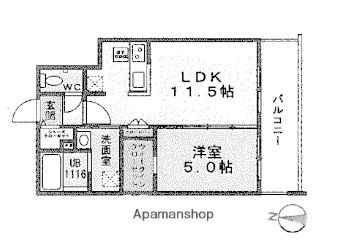 アイトラストMS東屯田(1LDK/4階)の間取り写真
