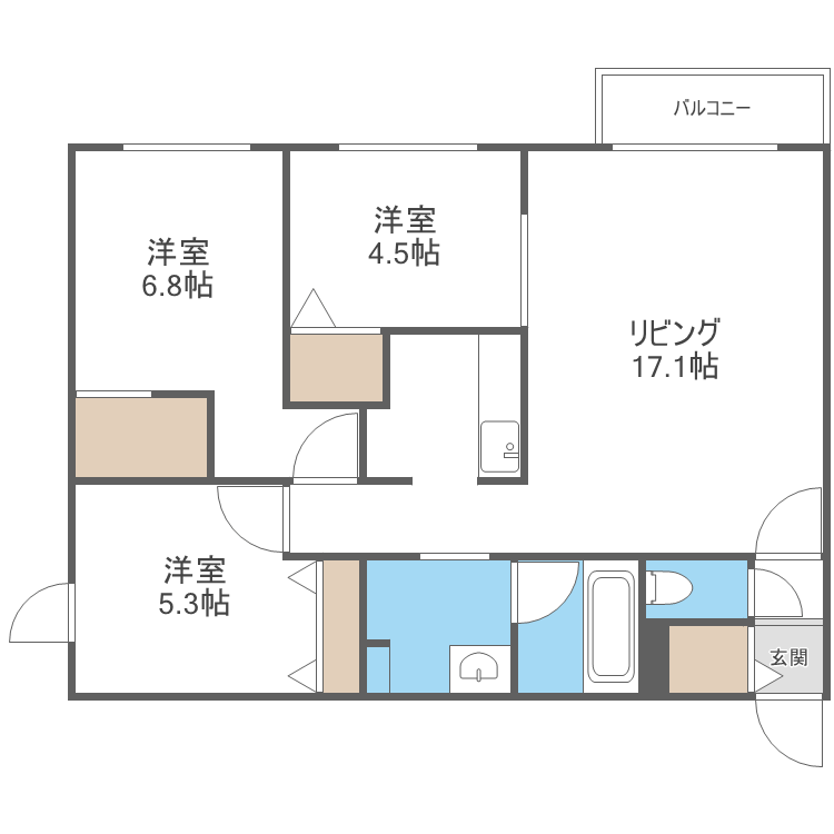 ノース SEA ROAD(3LDK/2階)の間取り写真
