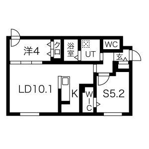 RESIDENCE SHINMEI 北円山(2LDK/1階)の間取り写真