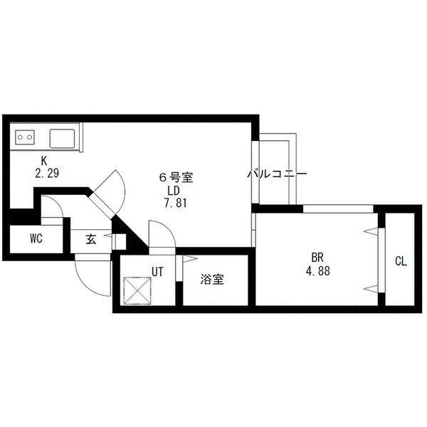 DESTINO RESIDENCIA715(1LDK/2階)の間取り写真