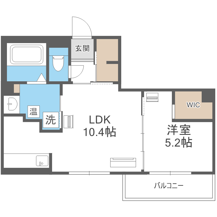 エフュート北円山(1LDK/3階)の間取り写真