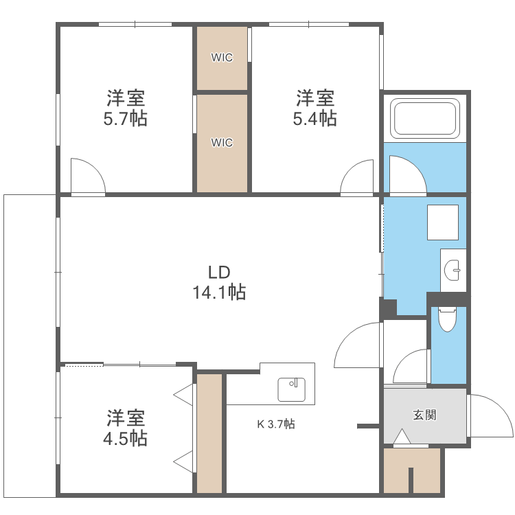 HIGH RESIDENCE YAMAHANA(3LDK/4階)の間取り写真