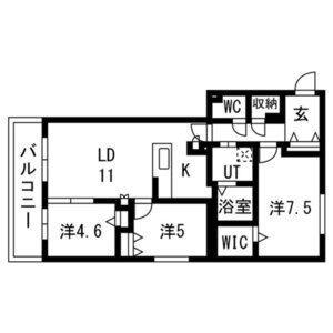 アルファスクエア南5条東(3LDK/7階)の間取り写真