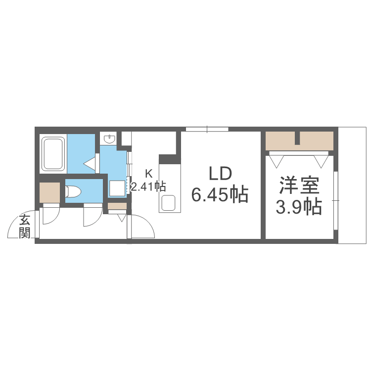 S-RESIDENCE医大南ALTIER(1LDK/2階)の間取り写真