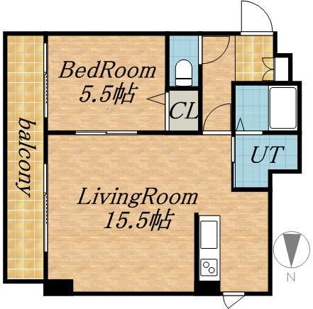 グレイス美術館通プレーディオ(1LDK/6階)の間取り写真