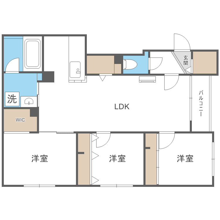 ASTER S14(3LDK/3階)の間取り写真