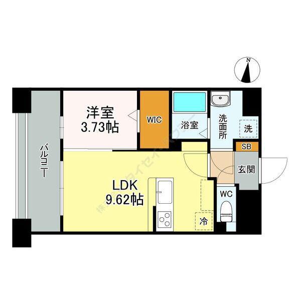 LIBTH桑園(1LDK/4階)の間取り写真