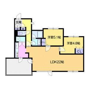 アルファコート宮の森(2LDK/5階)の間取り写真