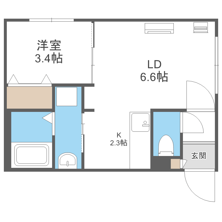 CIEL SEREIN円山(1LDK/3階)の間取り写真