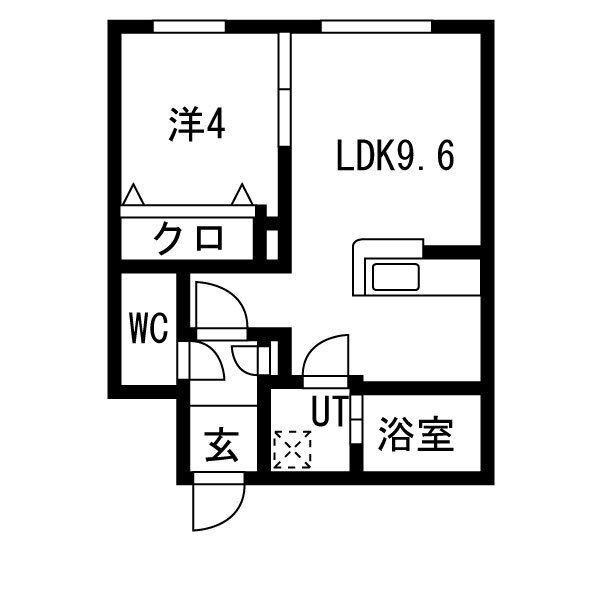 ASTER MISONO(1LDK/3階)の間取り写真