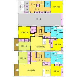 札幌市軌道線 西線１６条駅 徒歩3分 3階建 築18年(5SLDK)の間取り写真