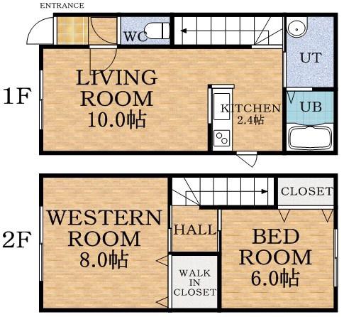 ノースシティ西宮の沢(2LDK/1階)の間取り写真