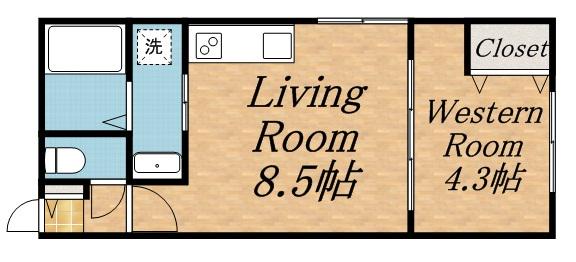 ラフィーネ円山公園・煌(1LDK/1階)の間取り写真