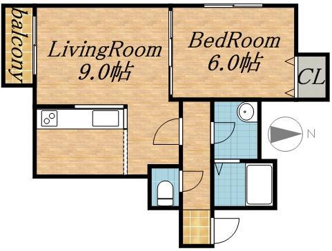R-FREE南5西12(1LDK/3階)の間取り写真