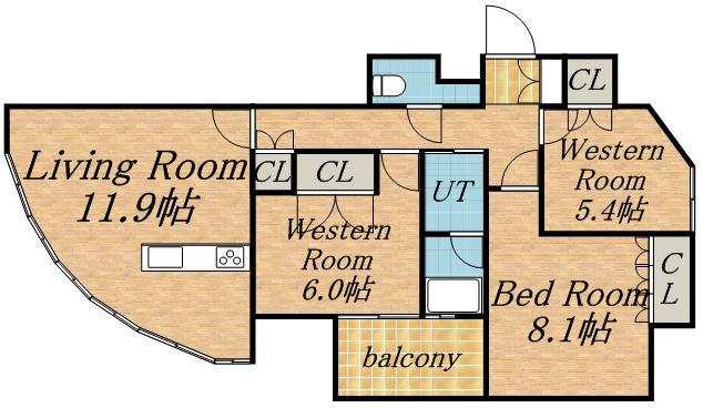 ADEN宮の森(3LDK/8階)の間取り写真