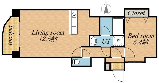 サンティパープ(1LDK/7階)の間取り写真