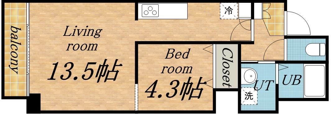 シェモア南1条(1LDK/7階)の間取り写真