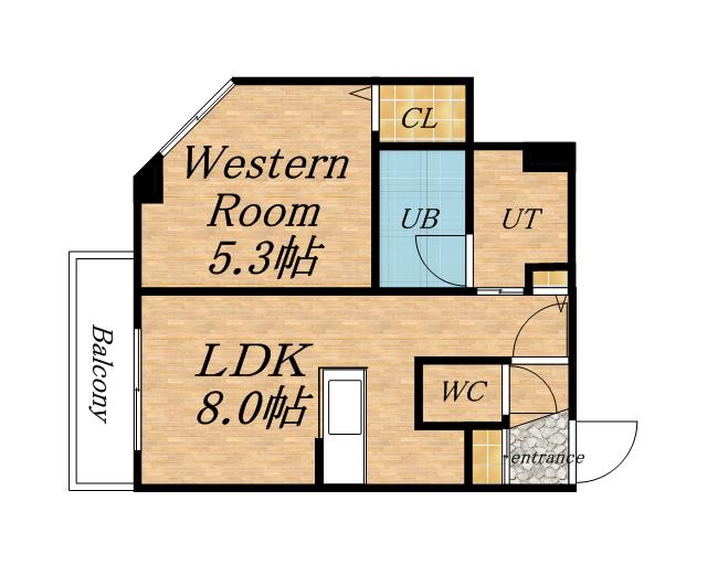 クラッセ北大前(1LDK/1階)の間取り写真
