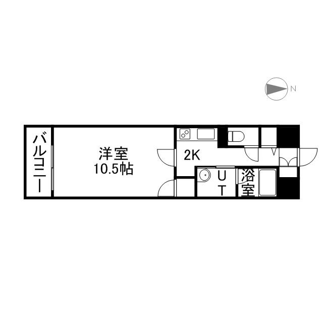 クレール北10条(1K/7階)の間取り写真