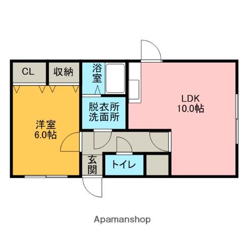 パールハイム直(1LDK/1階)の間取り写真
