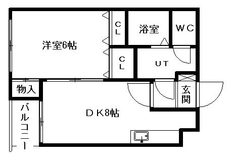 202松井ビル(1DK/2階)の間取り写真