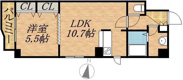 レスト52(1LDK/6階)の間取り写真