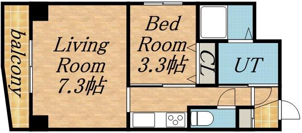 札幌レジデンス植物園(1DK/9階)の間取り写真