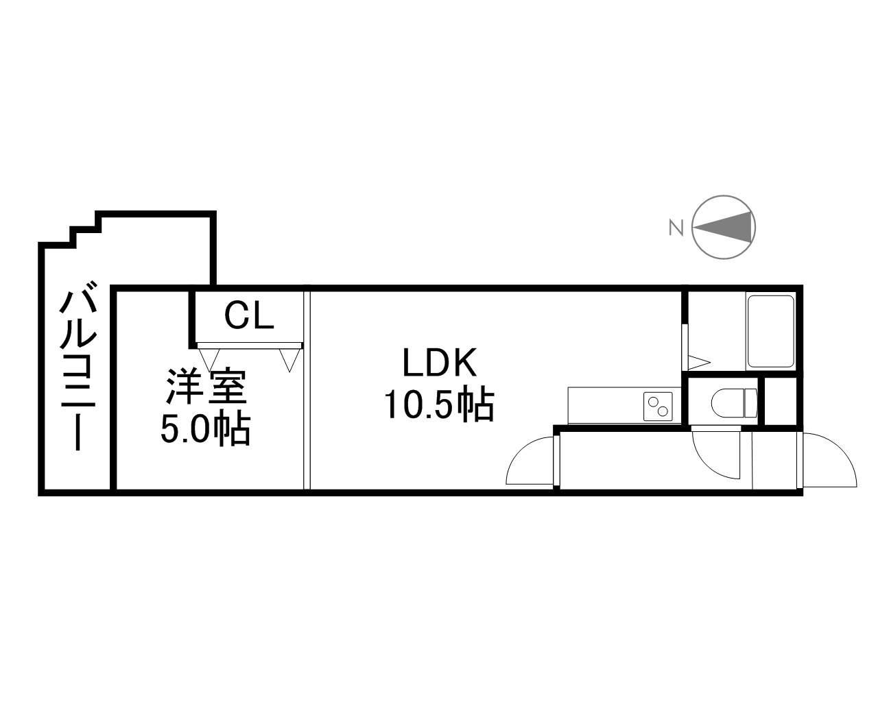 ミラバ札幌中央(1LDK/11階)の間取り写真