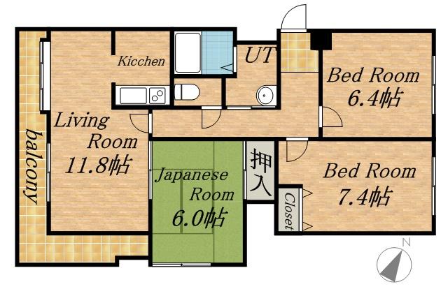 アルファスクエア円山(3LDK/5階)の間取り写真