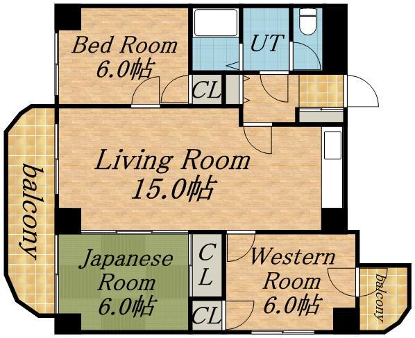 サンシャイン円山(3LDK/11階)の間取り写真