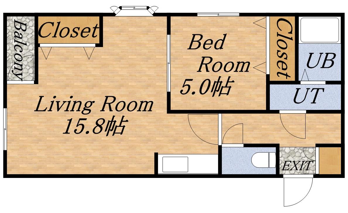 ハートランド光星(1LDK/4階)の間取り写真