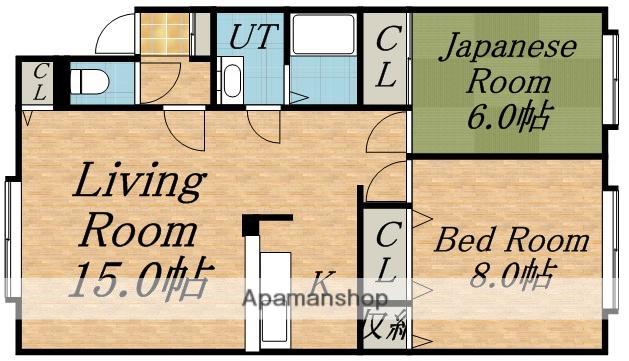 ヴィラレインボウ(2LDK/2階)の間取り写真