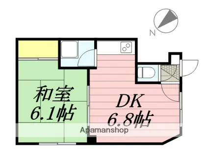 第一辻口荘(1DK/1階)の間取り写真