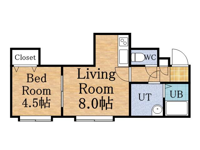 アビタ琴似(1DK/2階)の間取り写真