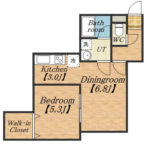 イルピーノ発寒(1LDK/2階)の間取り写真