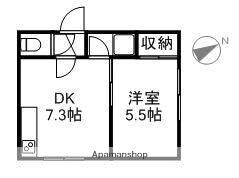 ラコートボヌール山の手(1DK/3階)の間取り写真