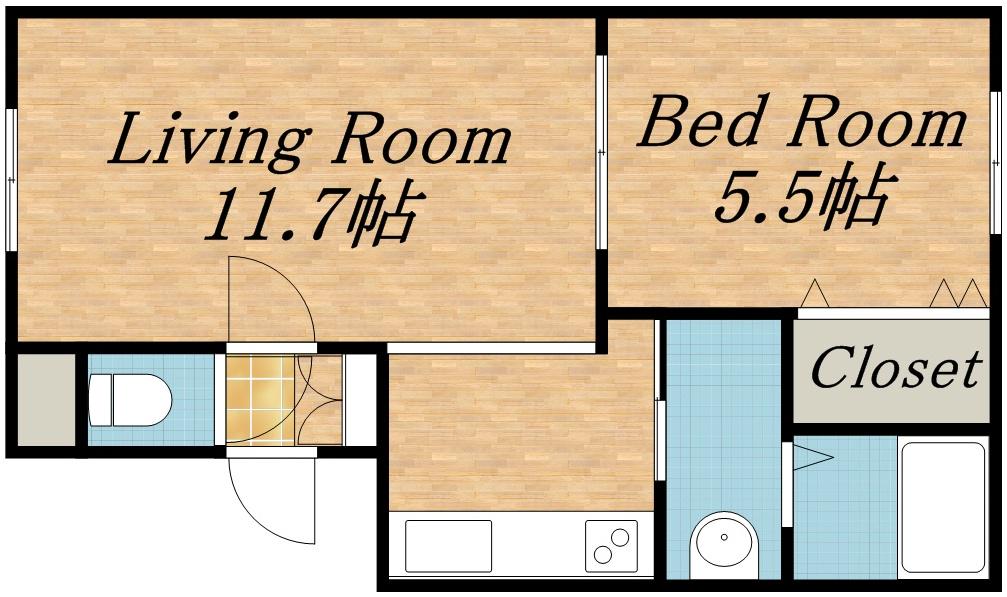 ウエストヴィレッジ(1LDK/2階)の間取り写真