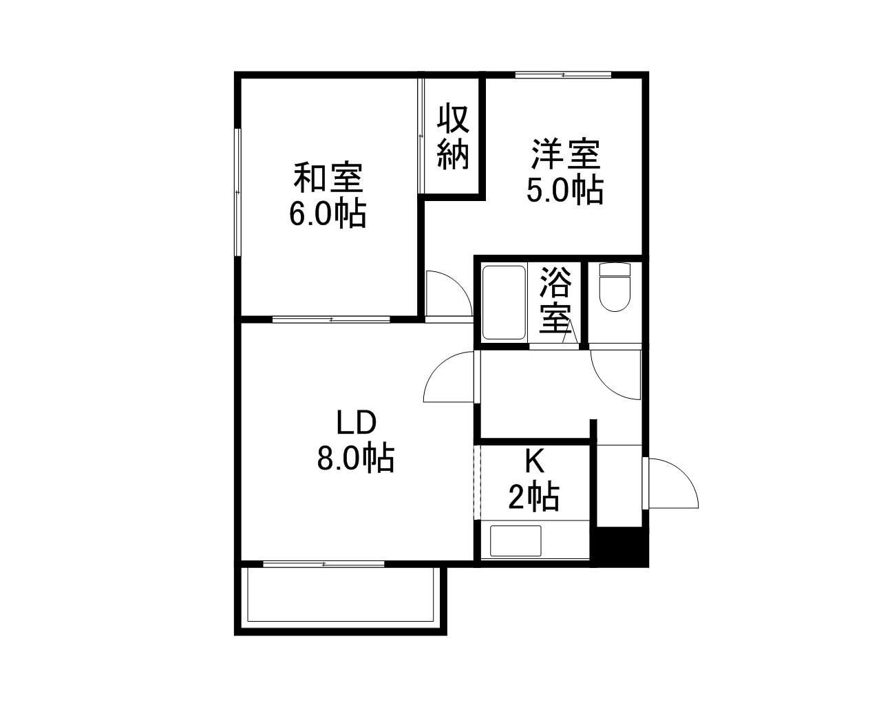 セピア発寒中央公園(2LDK/4階)の間取り写真