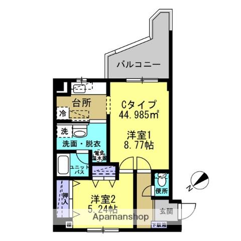 サンフラワー24(1LDK/4階)の間取り写真