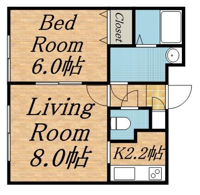 サイドセブン(1LDK/2階)の間取り写真