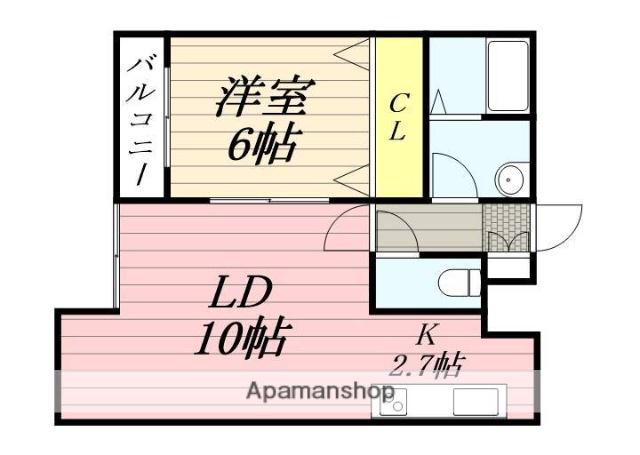 ベルファーレ発寒(1LDK/3階)の間取り写真