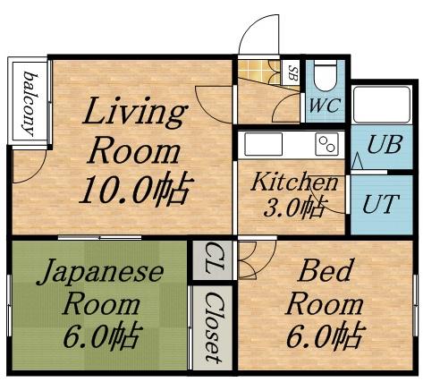 アルピナ24(2LDK/3階)の間取り写真