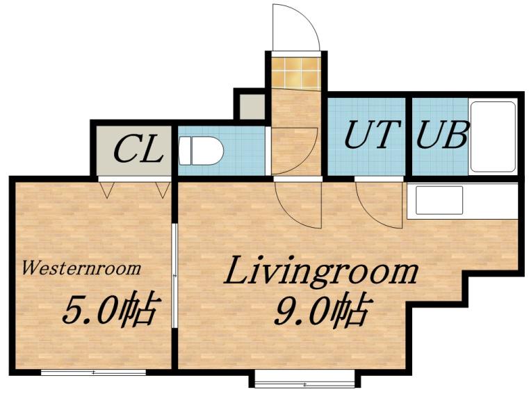 パシフィック・オーシャン(1LDK/1階)の間取り写真