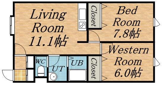 クレイン(2LDK/2階)の間取り写真