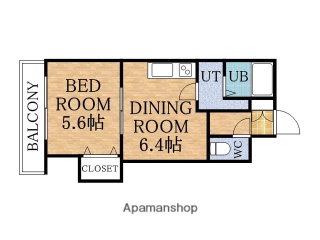 HS発寒南(1DK/4階)の間取り写真