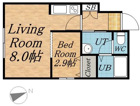 CASA COMODO(1LDK/4階)の間取り写真
