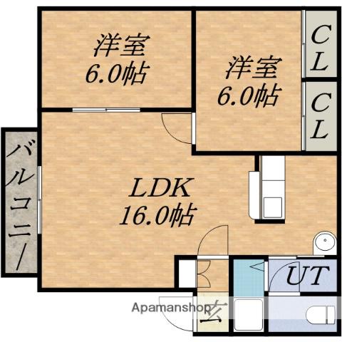 サンビレッジホワイトⅢ(2LDK/1階)の間取り写真