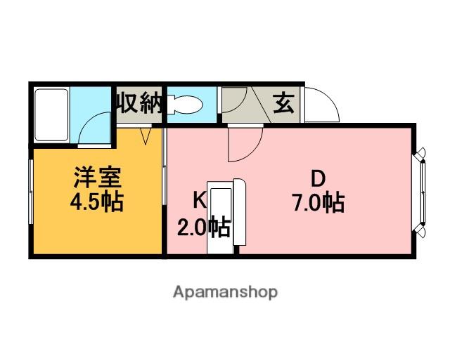 トレド3・3(1DK/1階)の間取り写真