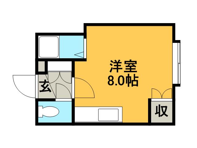 ドリームロード(ワンルーム/2階)の間取り写真