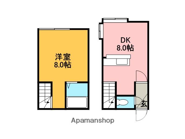 来夢ハイツ2(1DK/1階)の間取り写真